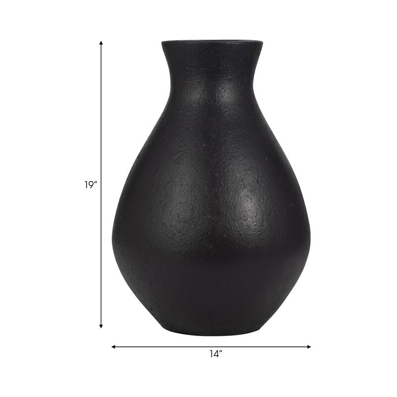 Sagebrook Home Terracotta, 19" Unique Vase, Round, Textured, Serenity/Mysterious, Ideal gift