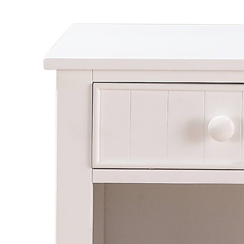 White 1 Drawer 22 in. W Nightstand with Sturdy Hardware and Ample Storage