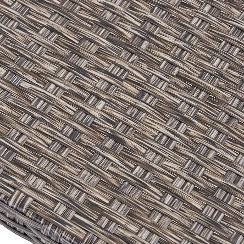Outdoor Acacia Wood Loveseat Sofa Rattan Wicker 2 Seater Sofa Couch