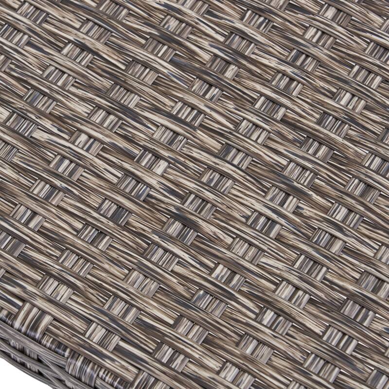 Outdoor Wicker Loveseat with Wood Frame for Patio