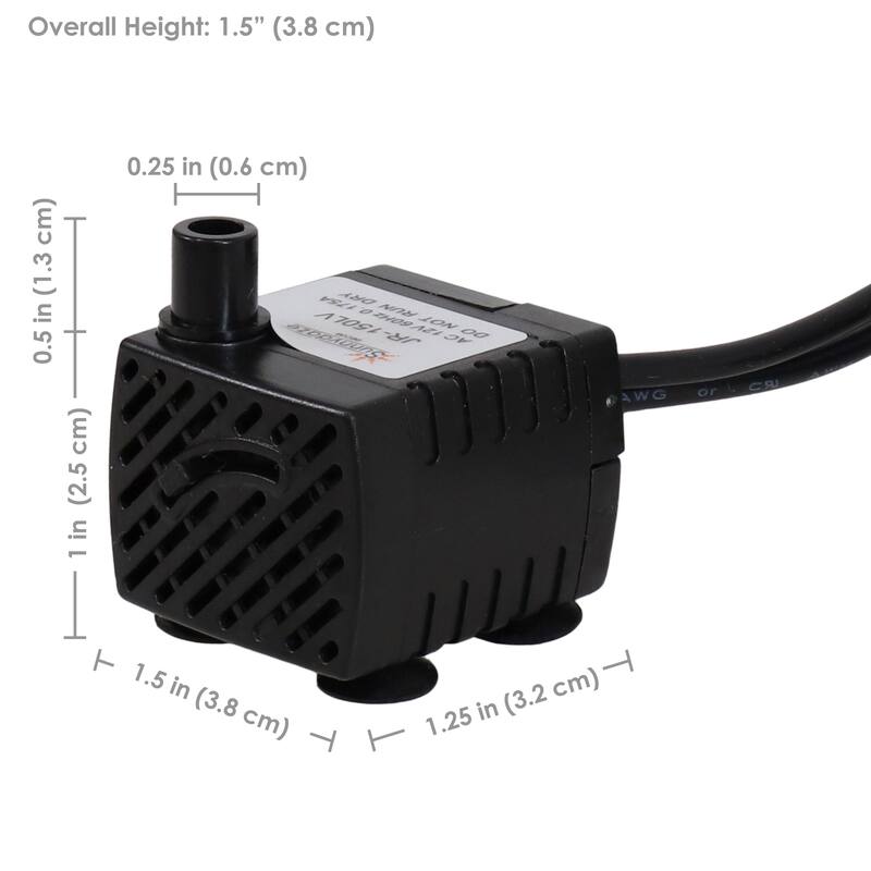 Sunnydaze Electric Submersible Water Pump with LED Lights - 40 GPH