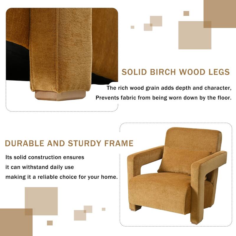 Smooth Right Angle Armrest Living Room Lounge Chair