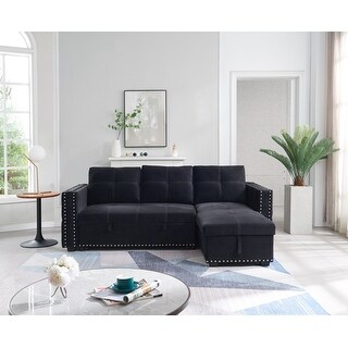 Sectional sofa with Pulled Out Bed Reversible Chaise with Storage - Bed ...