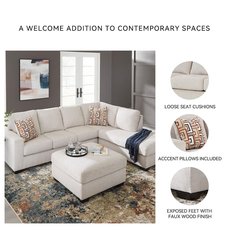 Signature Design by Ashley Aviemore 2-Piece Sectional with Chaise - 110"W x 90"D x 37"H