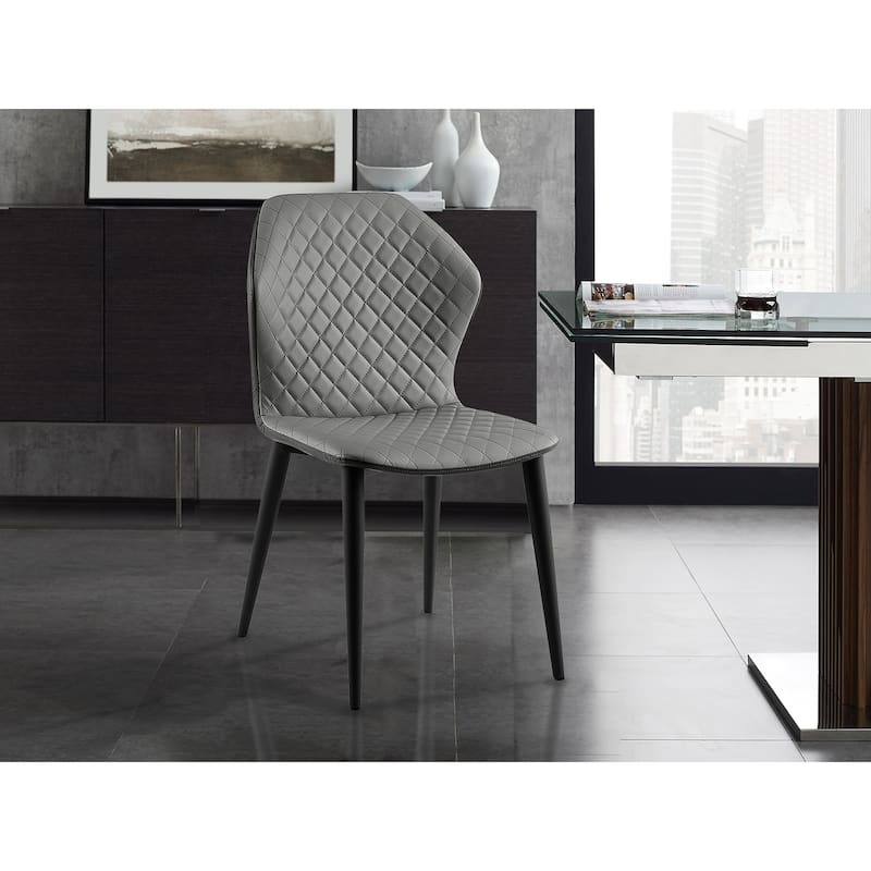 Casabianca Home Olivia Set of 2 Dining Chair in Beige PU Leather