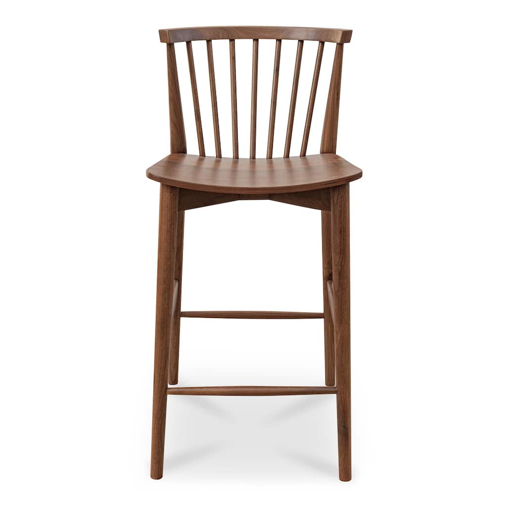 NADAAL STUDIOS Briar Counter Stool, Solid Walnut Frame, Natural Walnut