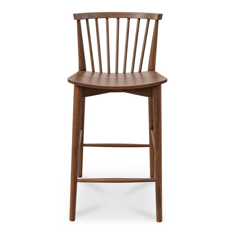 NADAAL STUDIOS Briar Counter Stool, Solid Walnut Frame, Natural Walnut - Walnut Brown