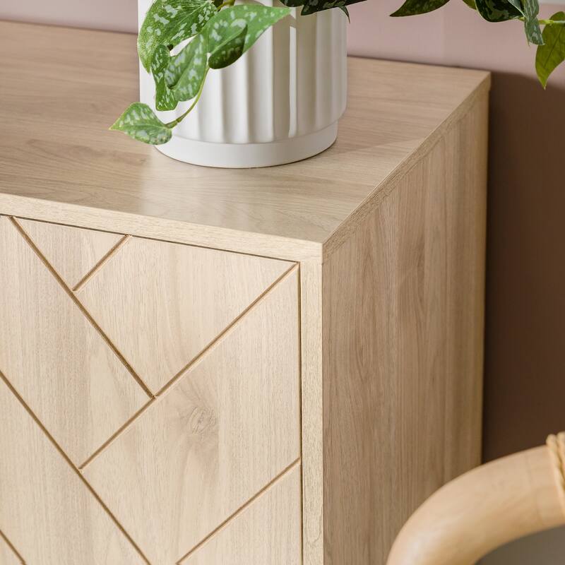 Middlebrook 70-Inch 4-Door Herringbone TV Stand