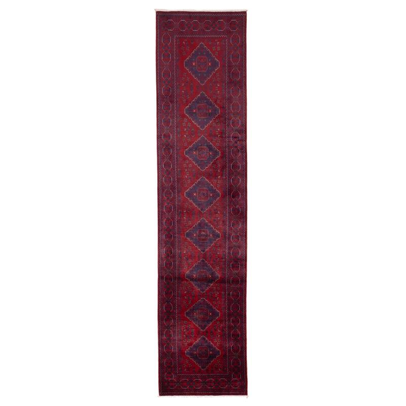 ECARPETGALLERY Hand-knotted Finest Khal Mohammadi Red Wool Rug - 2'10 x 12'2