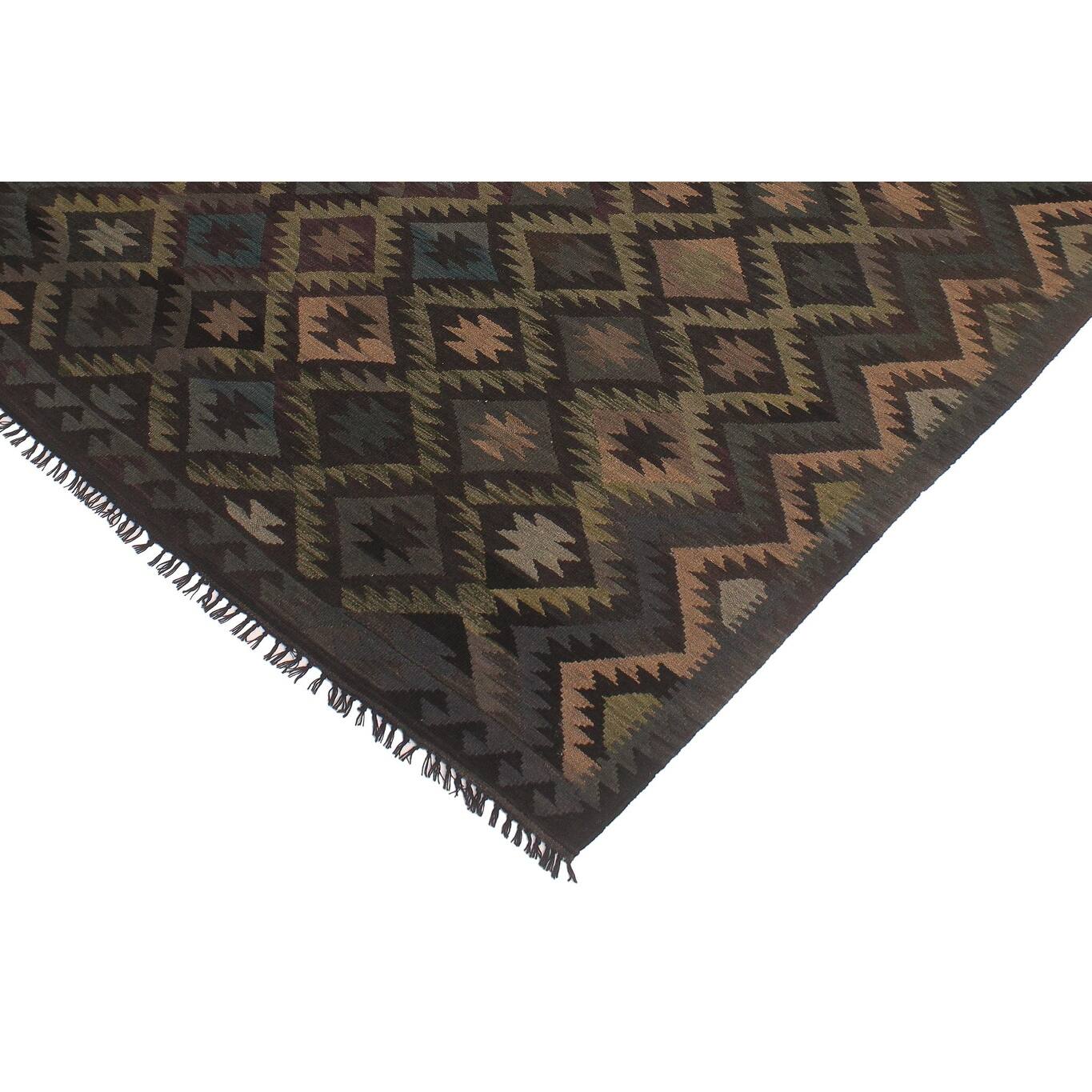 Rustic Turkish Kilim Devon HandWoven Area Rug 6'3" x 9'7" Bed Bath