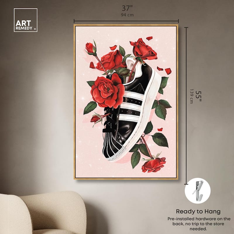 Sporty Sneaker Flowers Canvas by Art Remedy