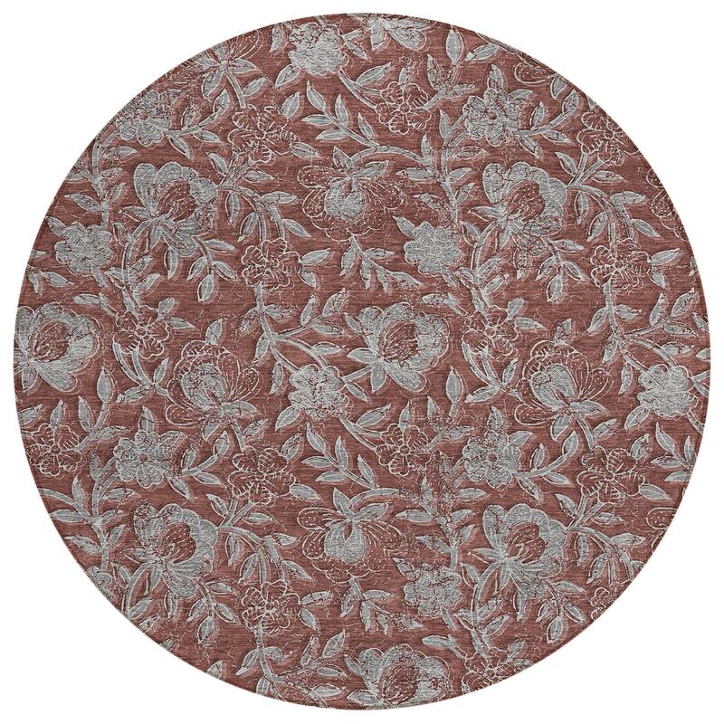 HomeRoots Floral Transitional Rectangle Outdoor Rug