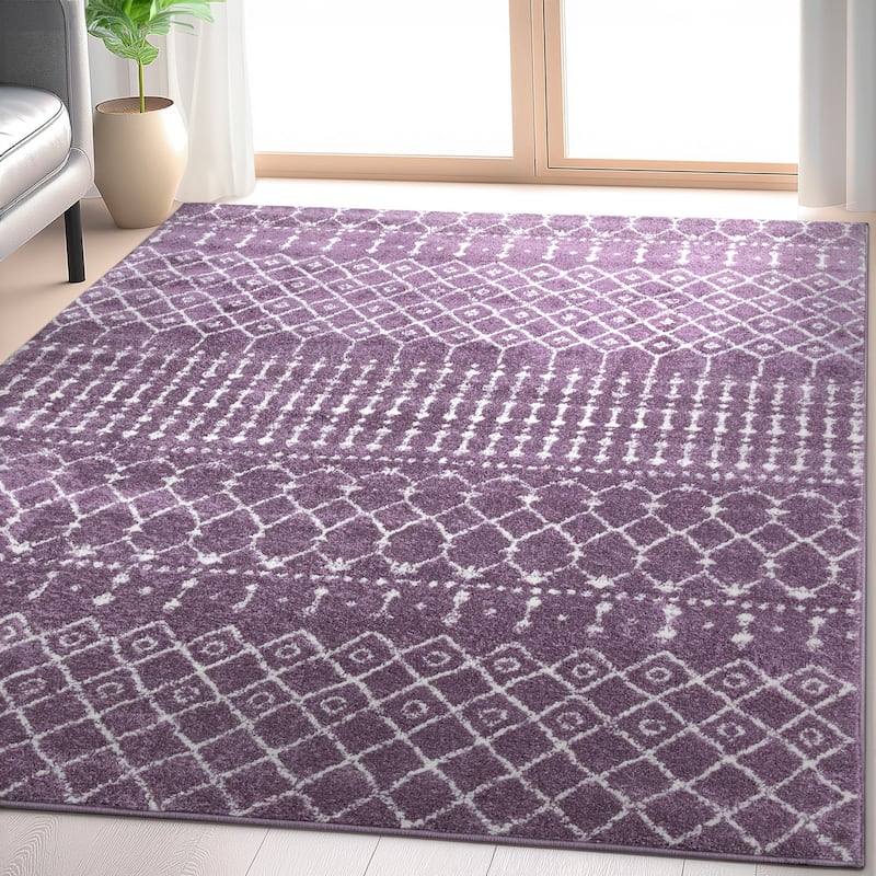 Well Woven Mystic Colette Moroccan Trellis Area Rug - 7'10" x 9'10" - Blush - Rectangle