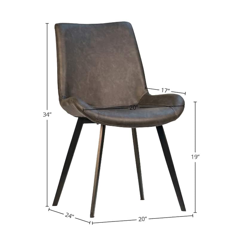 Brooklyn PU Leather Upholstered Dining Chair, Brown (Set of 2)