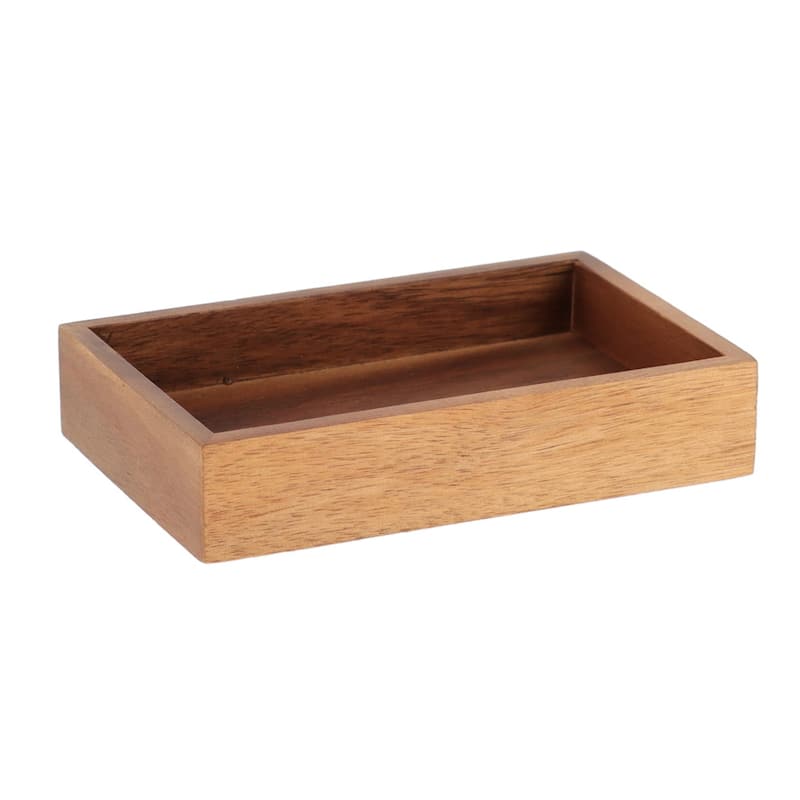 Acacia Wood Bathroom Accessory Set Collection - Soap Dish Only