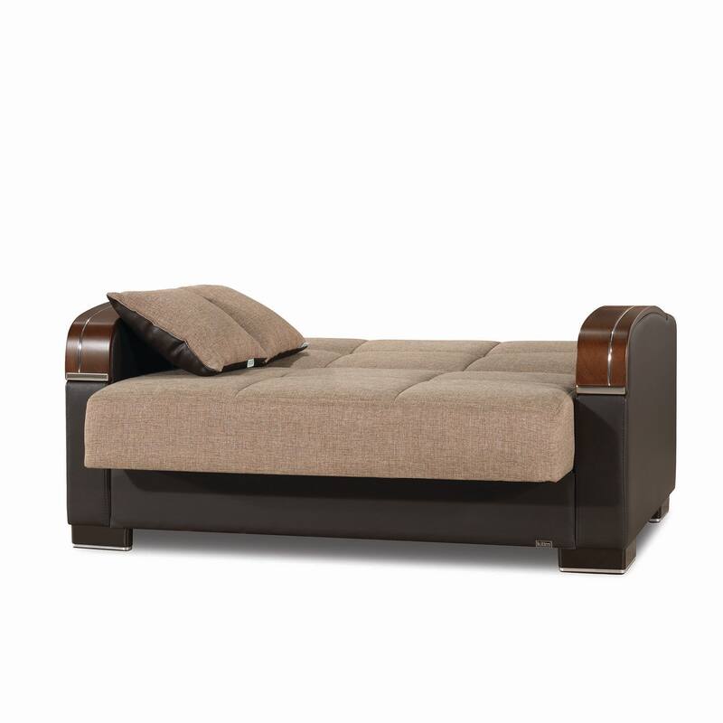 Collection Upholstered Convertible Loveseat With Storage