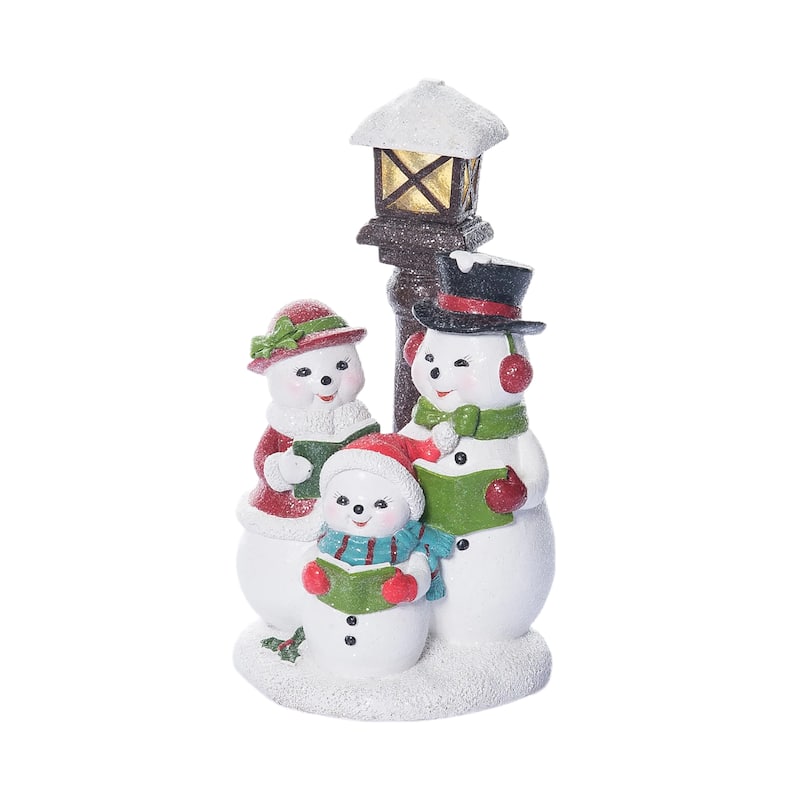Transpac Resin 10.25 in. Multicolor Christmas Caroling Snowman Figurine