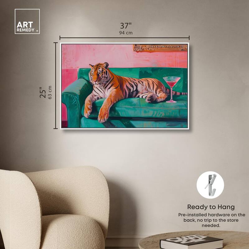Lounging Tiger Canvas by Art Remedy