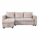 preview thumbnail 11 of 30, Morden Fort Velvet Reversible Sleeper Sectional Sofa L-Shape 3 Seat Sectional Couch with Storage