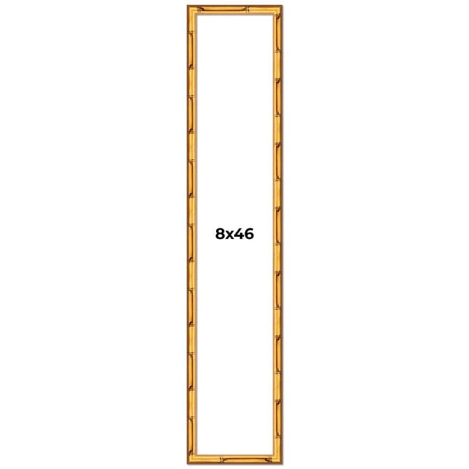 8x46 Frame Gold Bamboo Solid Wood Picture Frame | 1 Inch Moulding