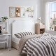 preview thumbnail 3 of 6, DormCo Bevel Tack Plush White Full/Full XL Outlet Headboard with Legs