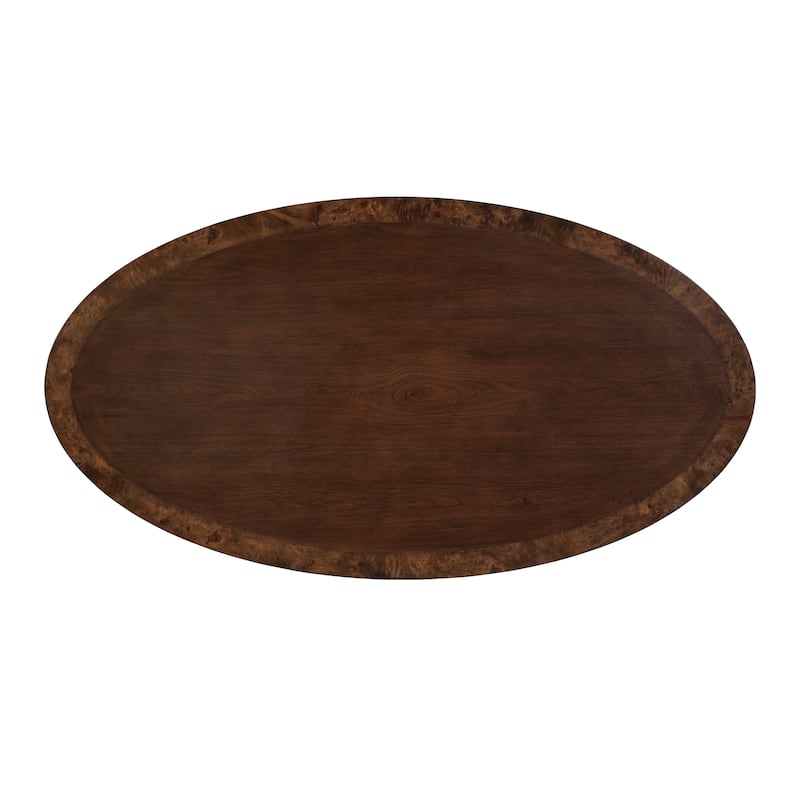 Furniture of America Prylen Modern Dark Cherry 2-Piece Oval Coffee Table Set with End Table