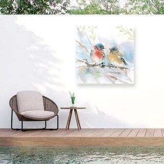 Katrina Pete 'Bluebird Pair in Spring' Outdoor Canvas