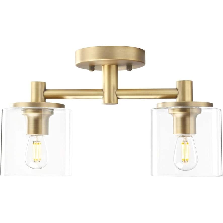 2-light flush mount light antique pendant light glass, metal chandelier lamp