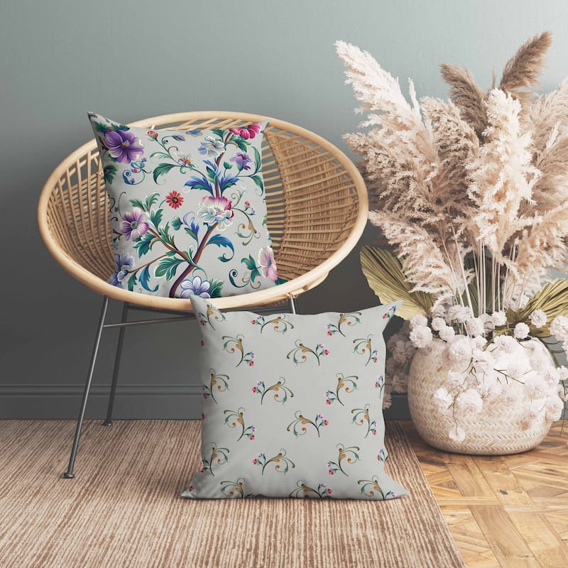 Nature's Palette Faux Suede Reversible Throw Pillow Green and Blue
