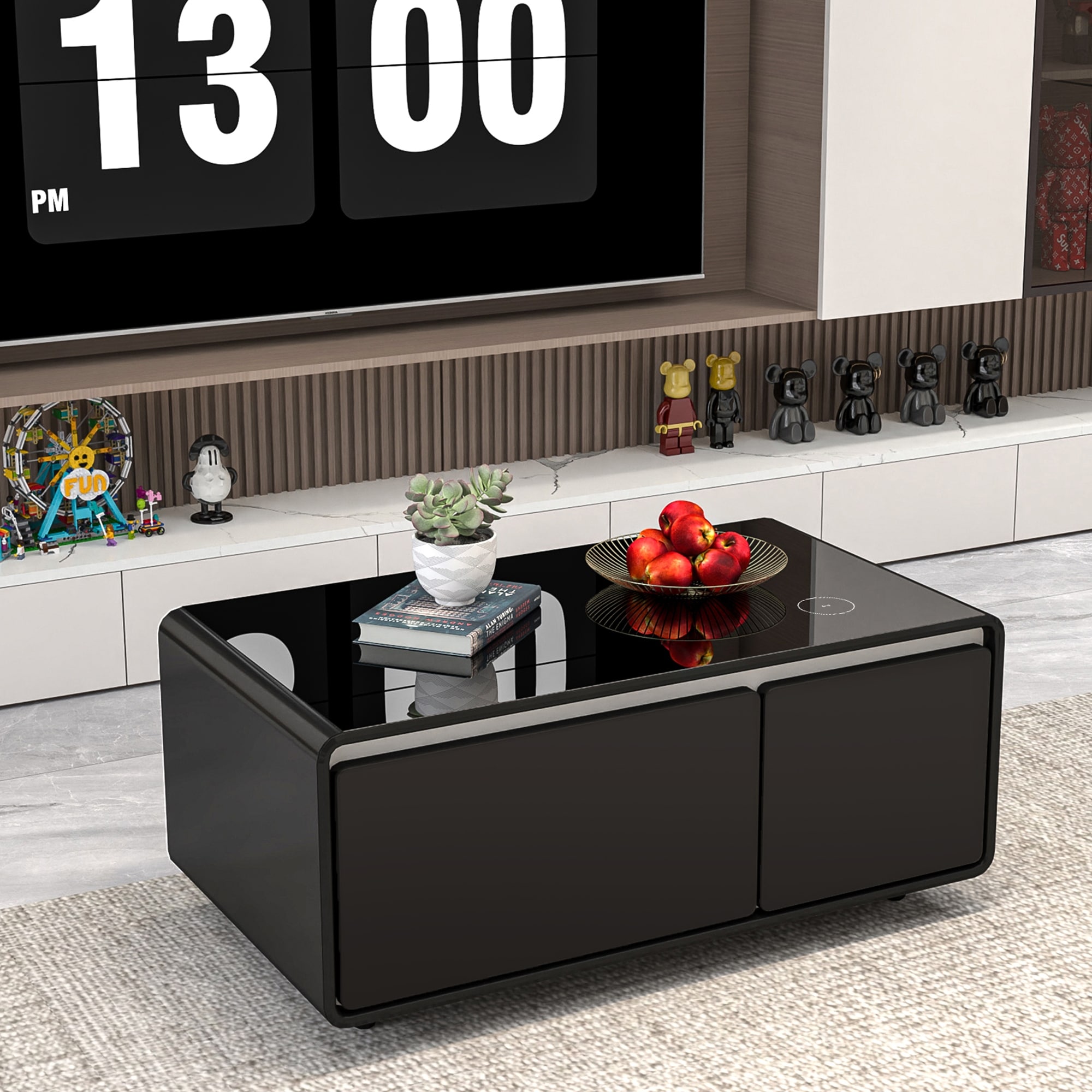 Black plastic deals coffee table