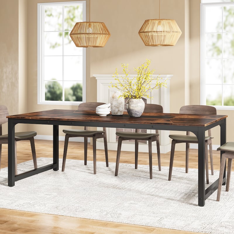 Industrial Rectangular Dining Table for 6-8 People