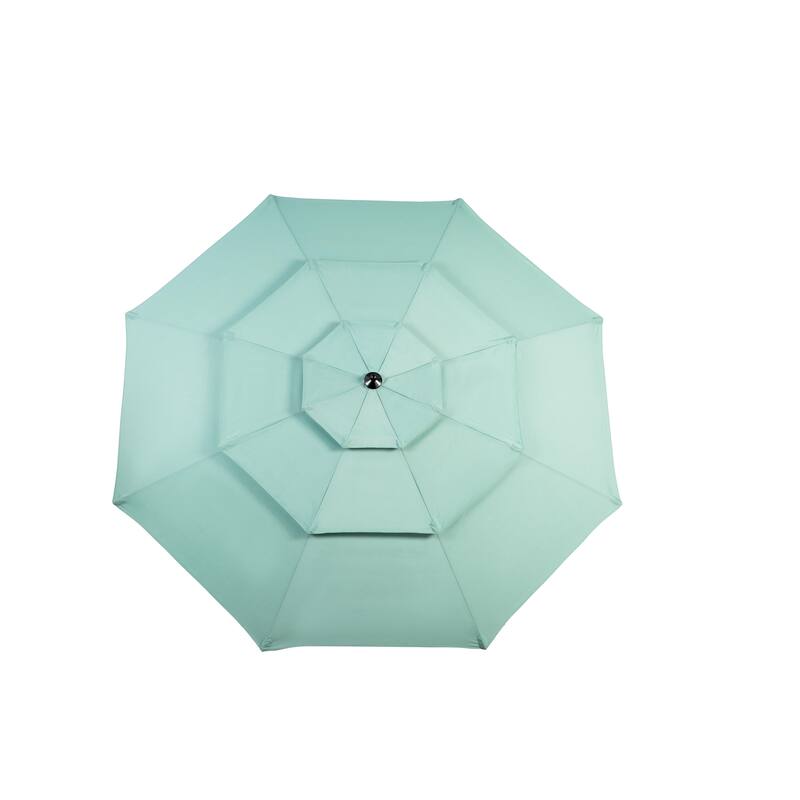 Aluminium 10ft 3 Tier Auto-tilt Umbrella ,Outdoor Patio Umbrella - Market Table Pool Deck Umbrella (Base Not Included)