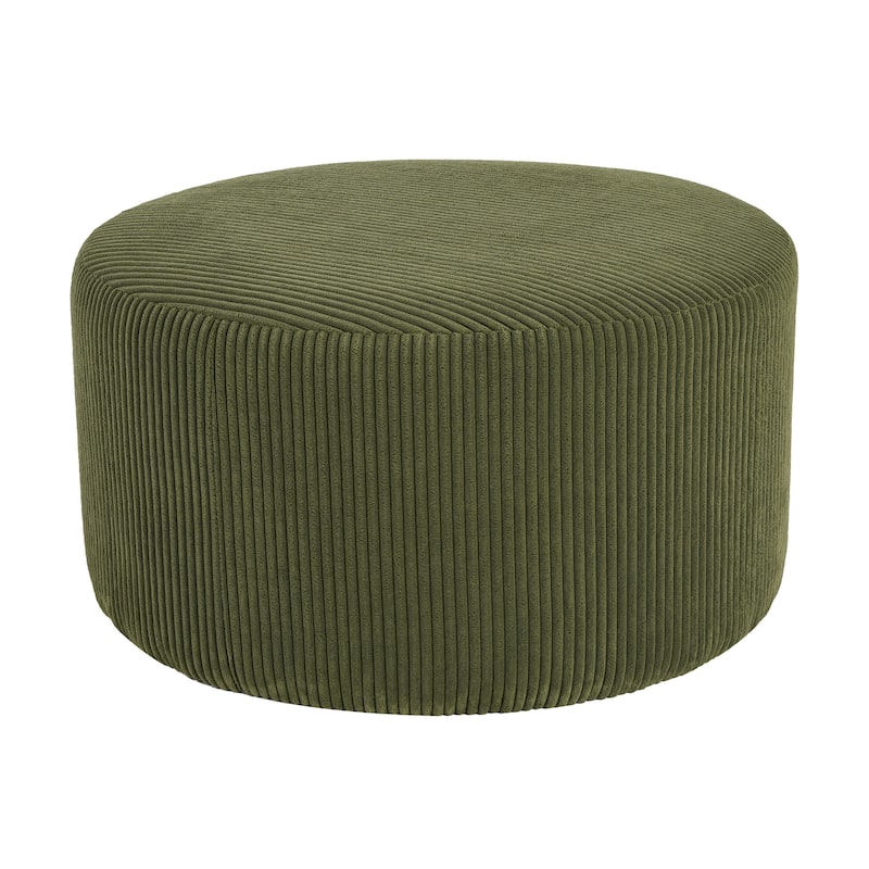 Olias Velvet Upholstered Round Ottoman by Christopher Knight Home