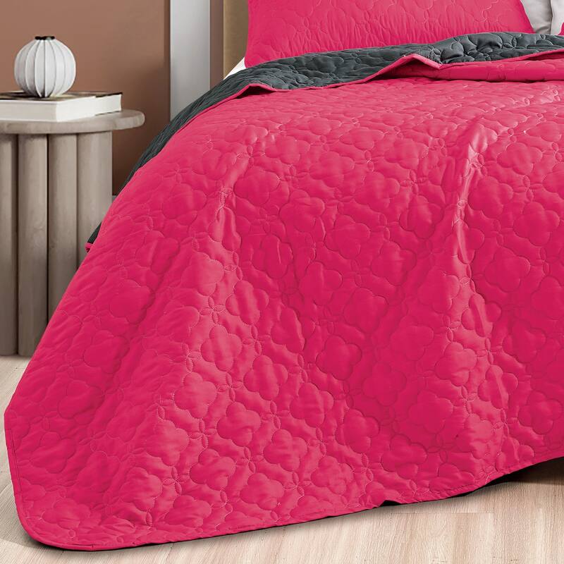 Shatex Taura 3 piece Lightweight Cooling Bedspread set,Oversized Reversible Quilt set