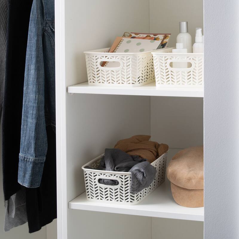 Simplify 3 Pack Small Herringbone Storage Basket