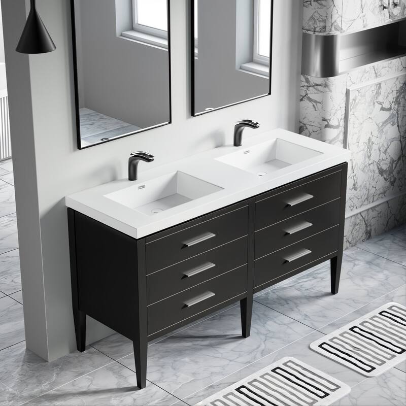 Ayer 60" Double Bathroom Vanity Set