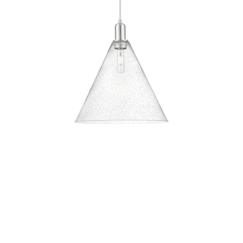 Innovations Lighting 716-1P-18-16 Berkshire Glass Pendant Berkshire - Brushed Satin Nickel / Seedy