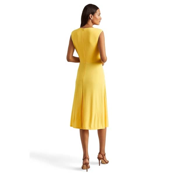 Ralph Lauren Women's Twist Front Jersey Dress Yellow Size 2 - Bed Bath &  Beyond - 40628791