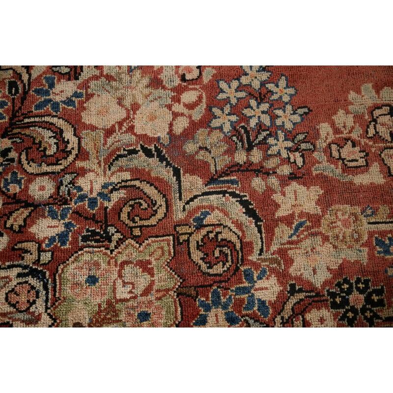 Orange Mahal Persian Antique Area Rug Hand-Knotted Wool Carpet - 9'0"x 12'7"