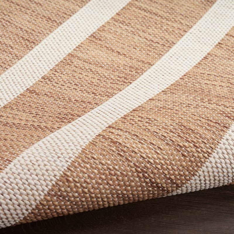 Nourison Selerno Indoor/Outdoor Striped Area Rug. - 5'x7' - Jute/Ivory