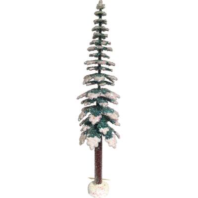 16" Green, White, Brown Holiday Collectible Schaller Paper Mache Tree