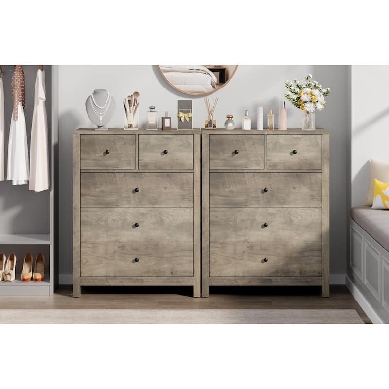 5 Drawer Dresser for Bedroom, Modern Wooden Storage Chest Organizer with Drawers
