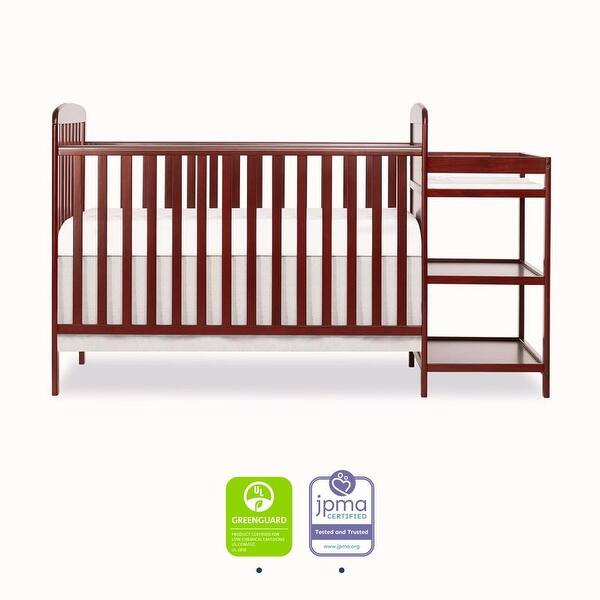 slide 2 of 5, Dream On Me Anna 4 in 1 Full Size Crib and Changing Table Combo Cherry