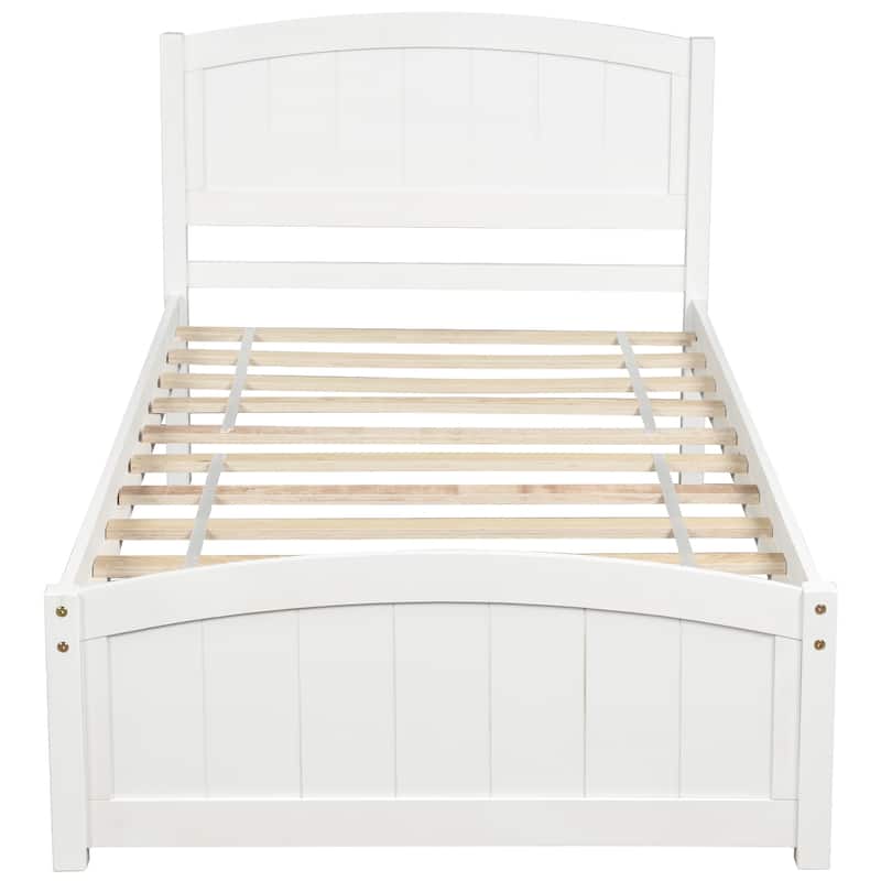 Wood Platform Bed with Headboard, Footboard