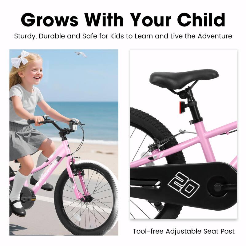 Kids' 20-Inch Bike - 1-Speed, For 3-5 Years, Front V Brake, Rear Holding Brake