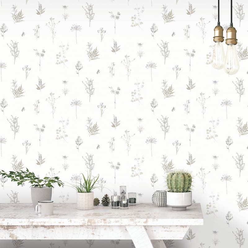 Galerie Wallcoverings Evergreen Botanical Floral Leaf Vinyl on Non-woven Matte Wallpaper Roll