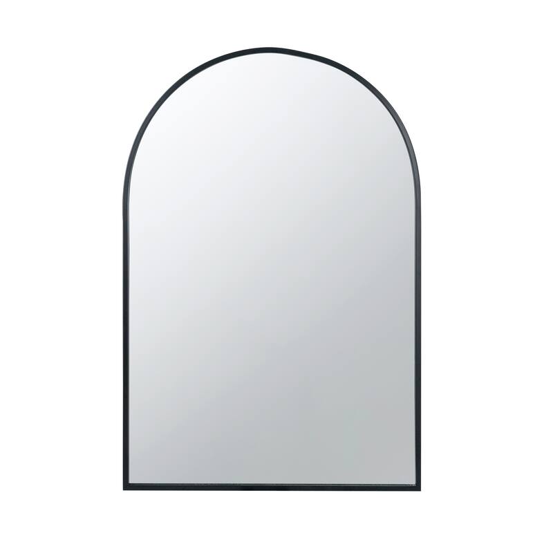 CUSchoice Classic Black Arched Mirror with Metal Frame - 24" x 36"