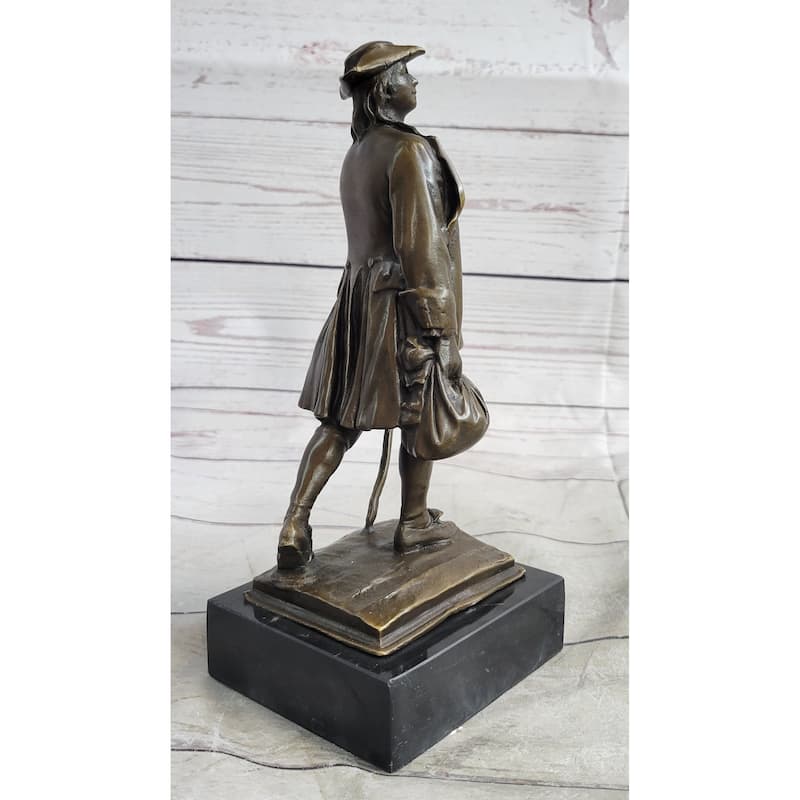 Benjamin Franklin Walking Stick Upenn Bronze Statue Sculpture Figure 10 Inches X 4 Inches