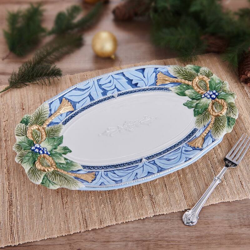 Fitz and Floyd Holiday Home Large Platter - 17" x 10.25"