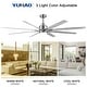 preview thumbnail 12 of 25, YUHAO Modern 72 inch Outdoor/Indoor Windmill Integarted LED Large Ceiling Fan Lighting with DC Motor,Remote Control